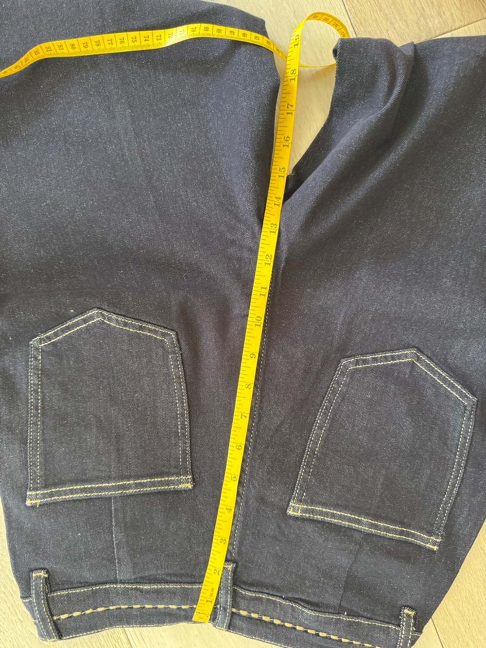 Commense Dark Indigo Wide-Leg Jeans with Contrast Stitching - Picture 8 of 11